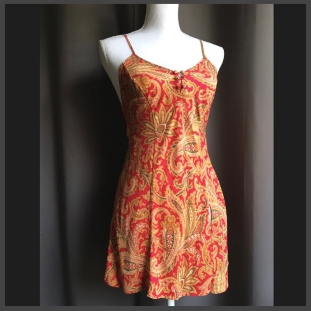 Vintage Silk Paisley Tank in Magenta & Gold